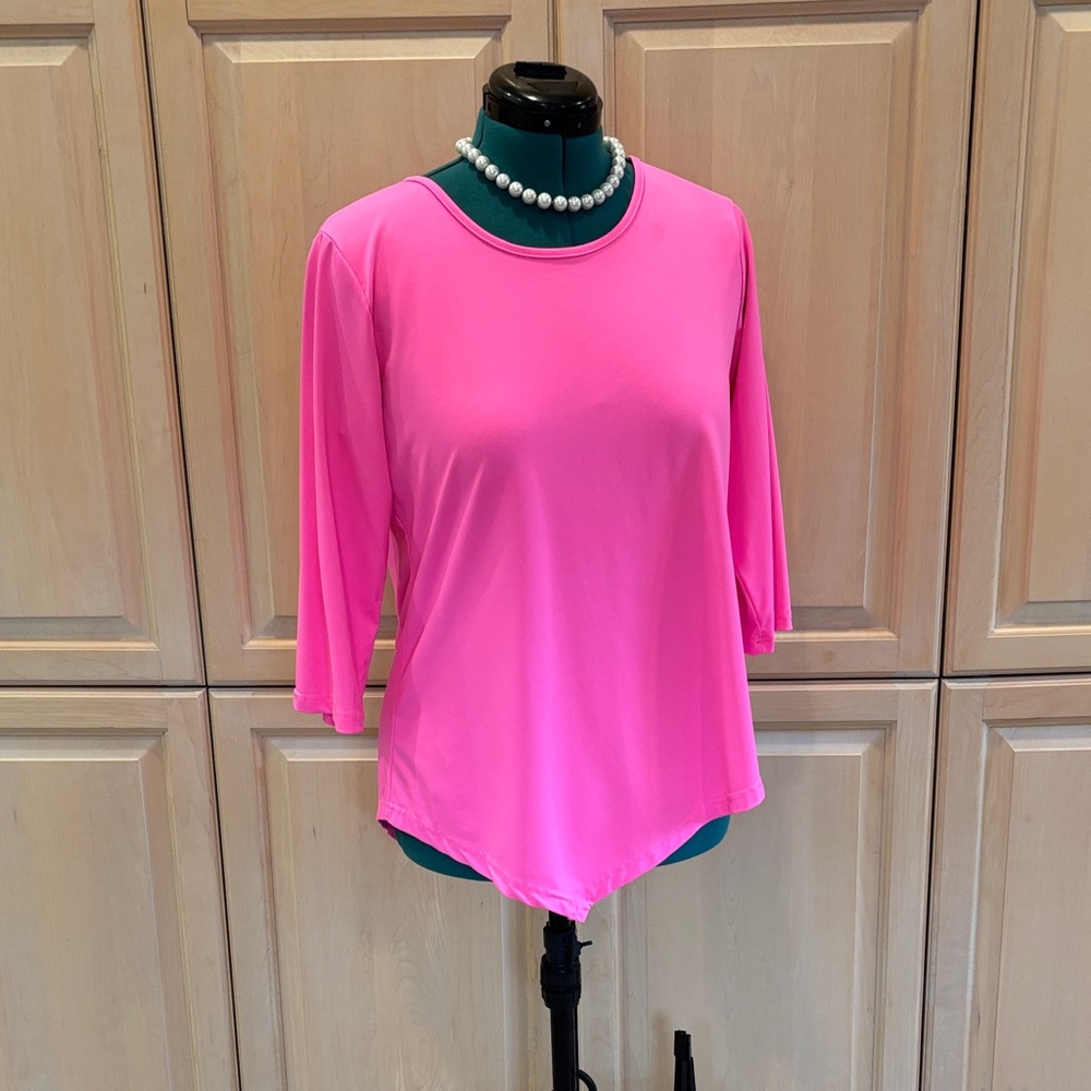 Elegant Pink Asymmetrical Women's Blouse